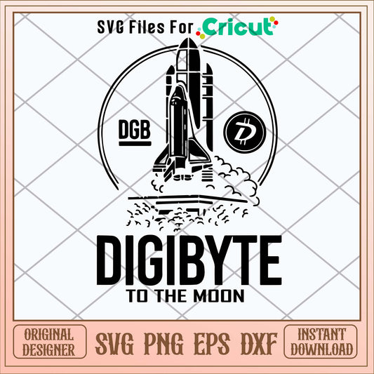 Digibyte To The Moon Svg-Svgfilesforcricut