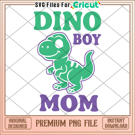 Dino Boy Mom PNG Cute Dinosaur Design