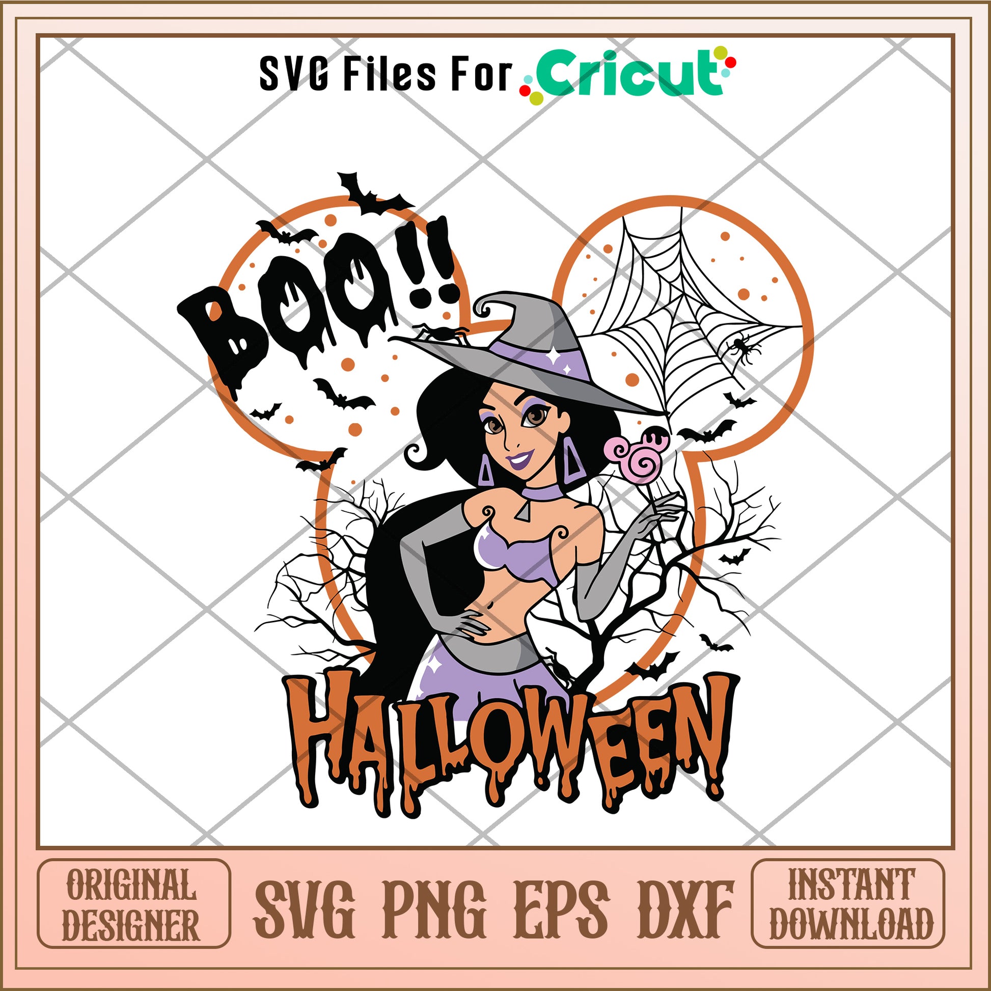 Jasmine princess boo halloween svg