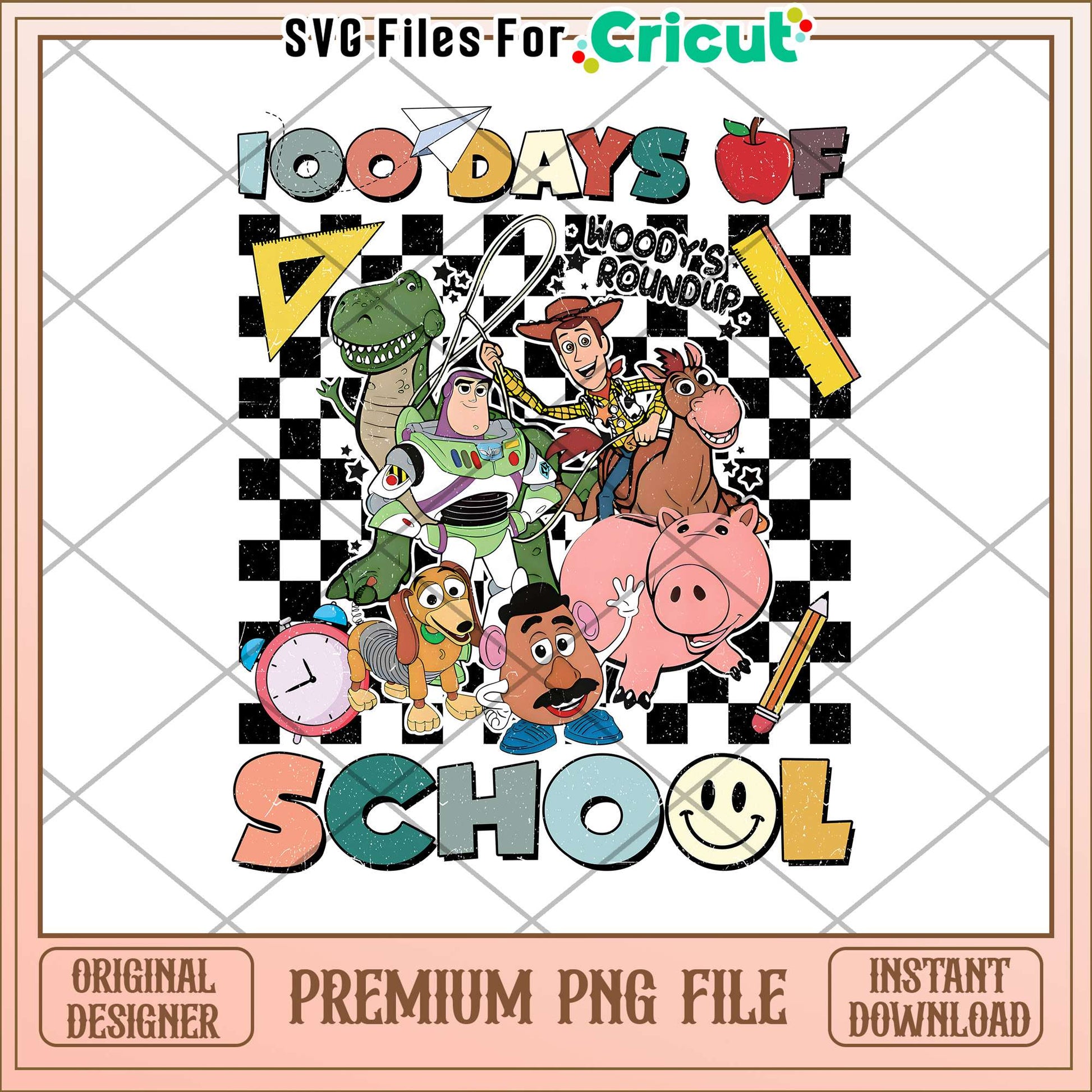 Disney 100 days of school toy story png, disney characters png