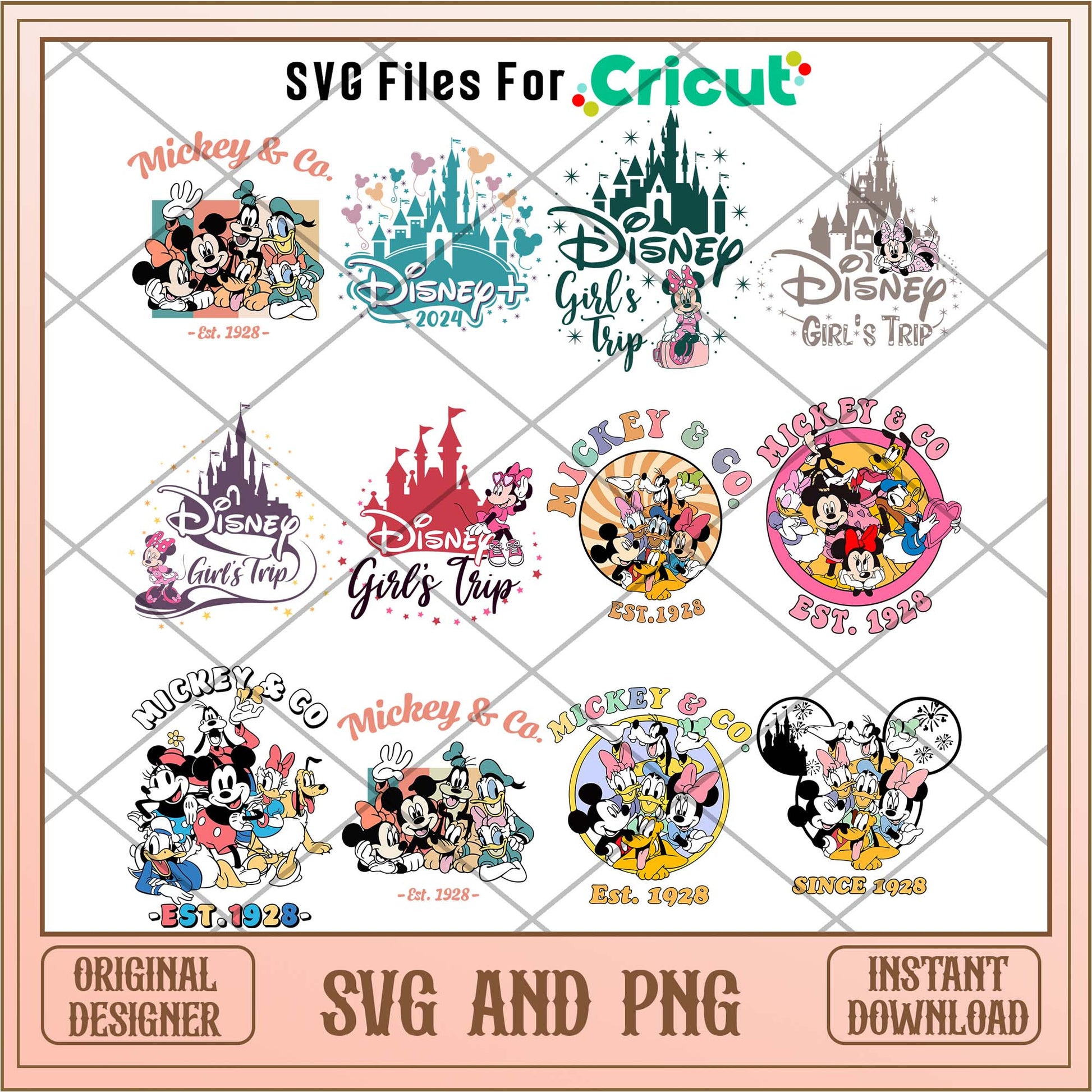 Disney cartoon since 1928 svg bundle 