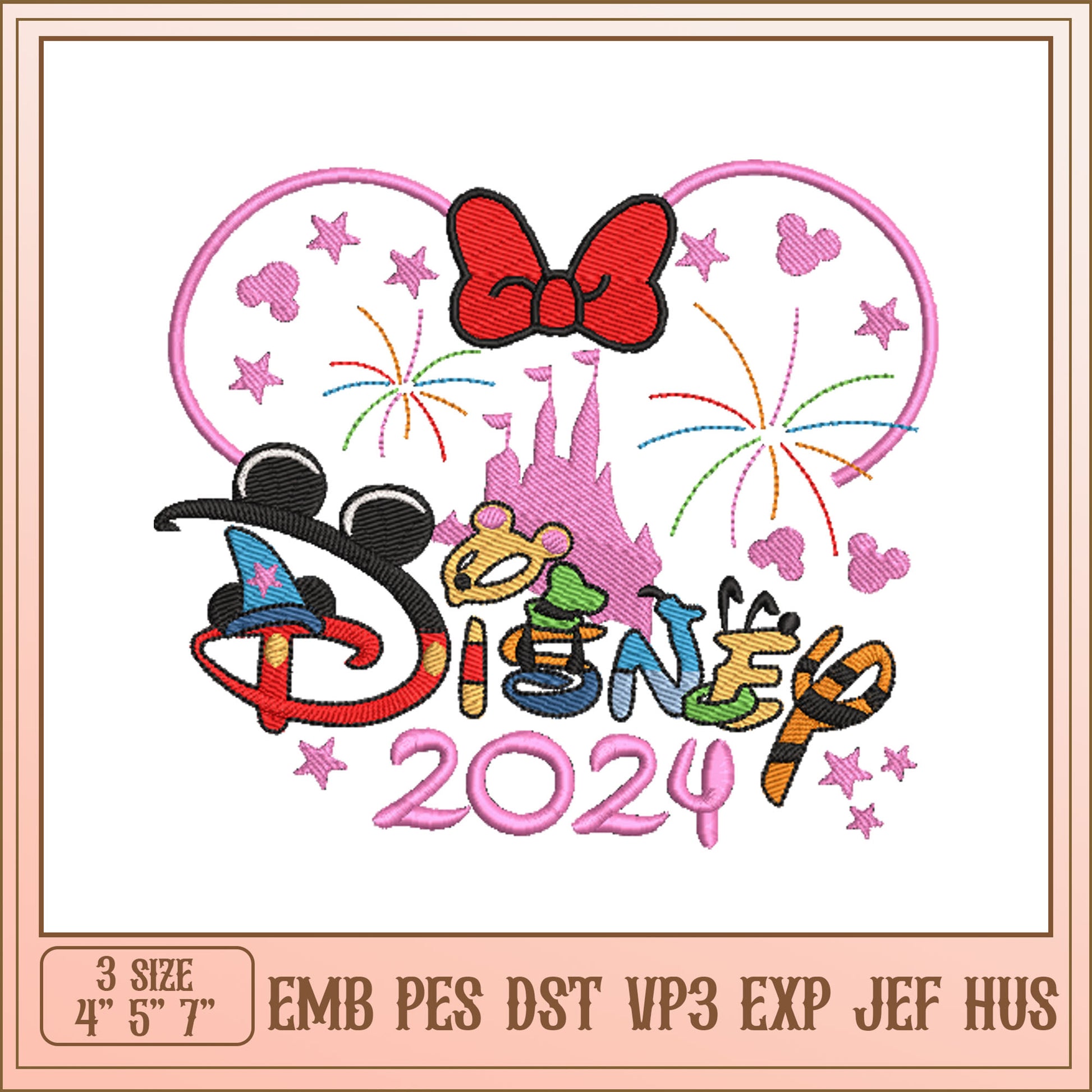 Disney 2024 Embroidery Design for Custom Crafts and Projects