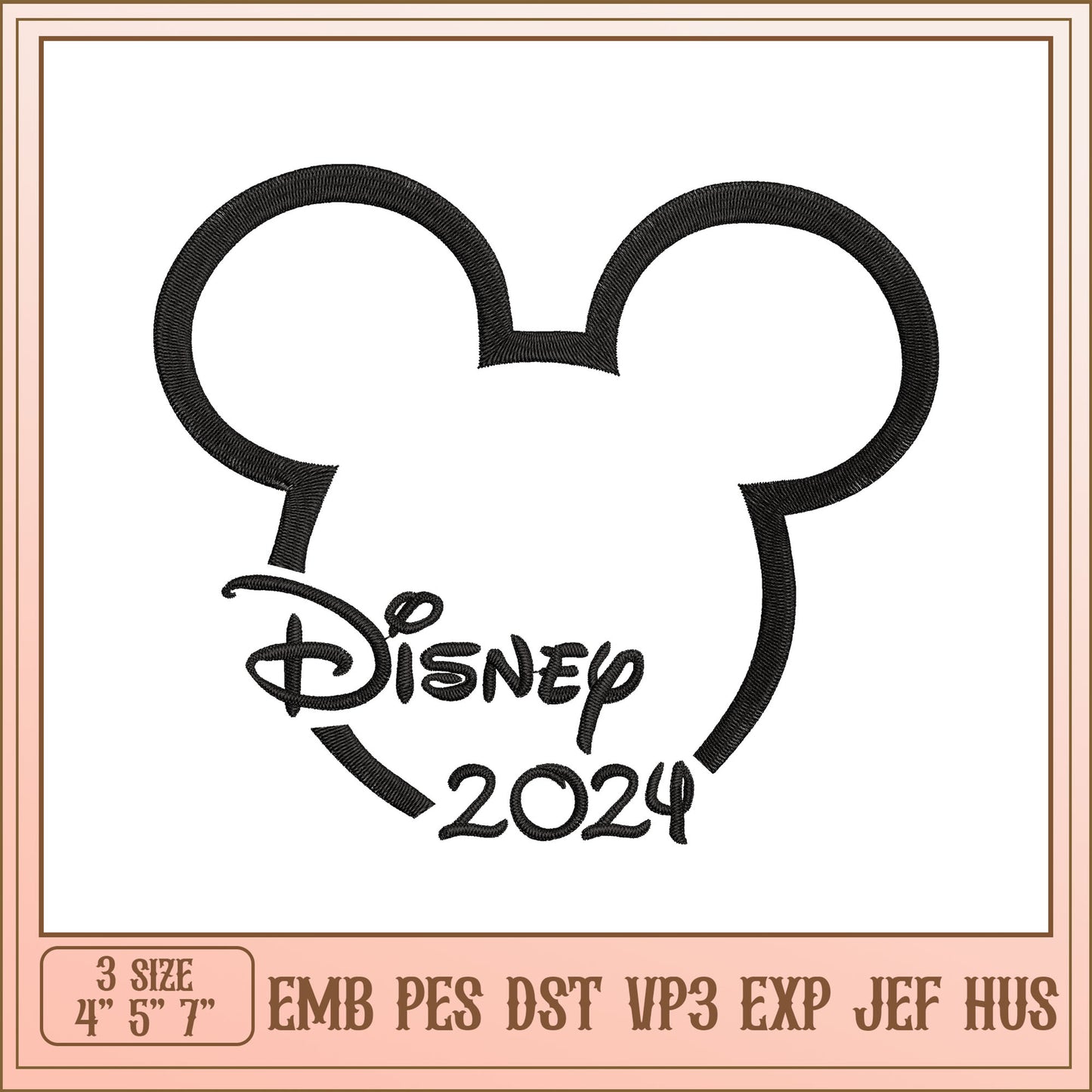 Disney 2024 Mickey Embroidery Design
