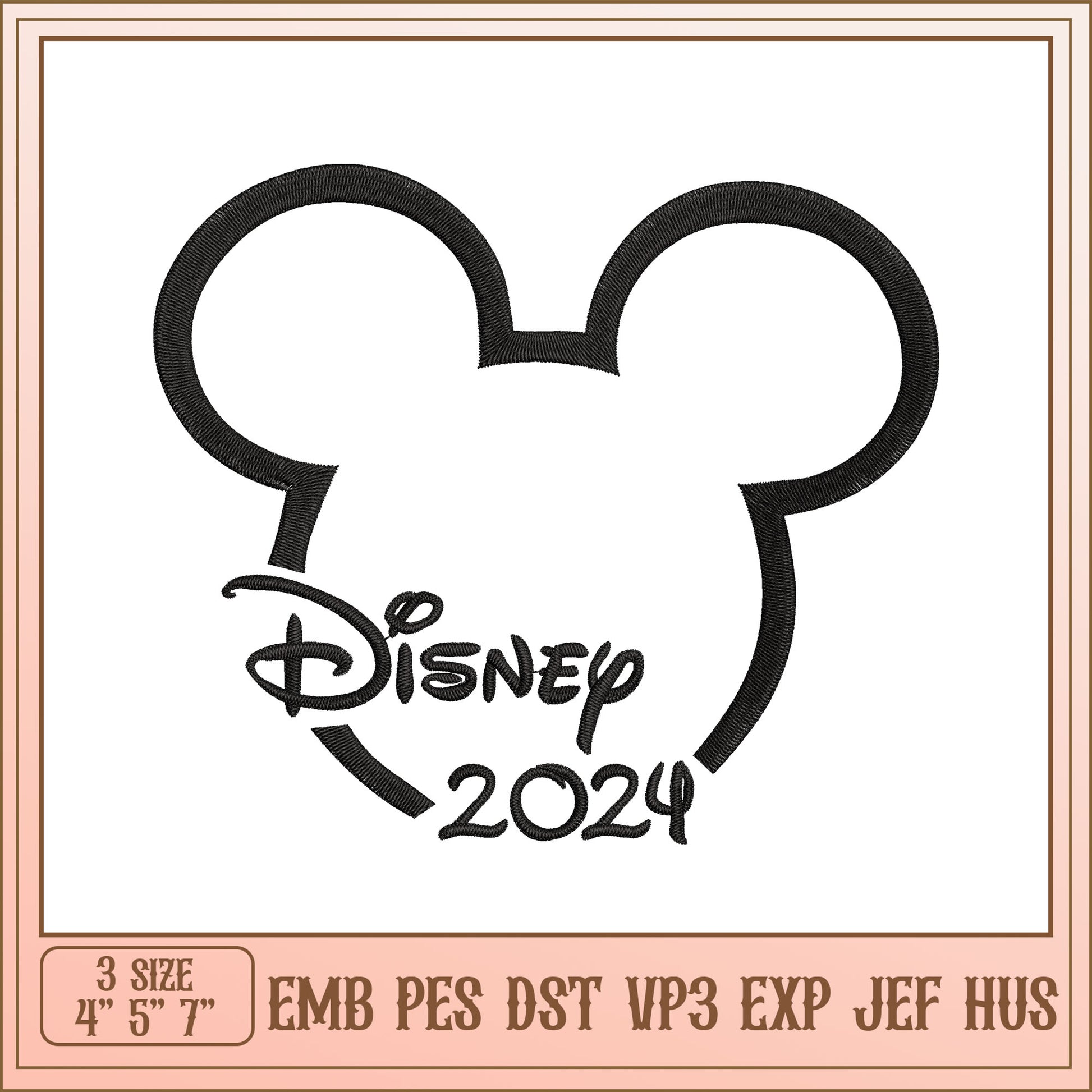 Disney 2024 Mickey Embroidery Design