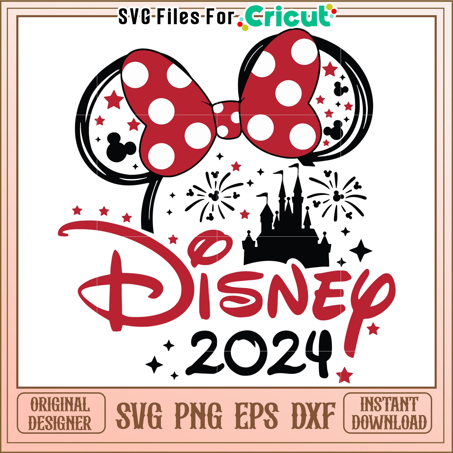 Disney 2024 SVG Design Minnie Ears & Castle