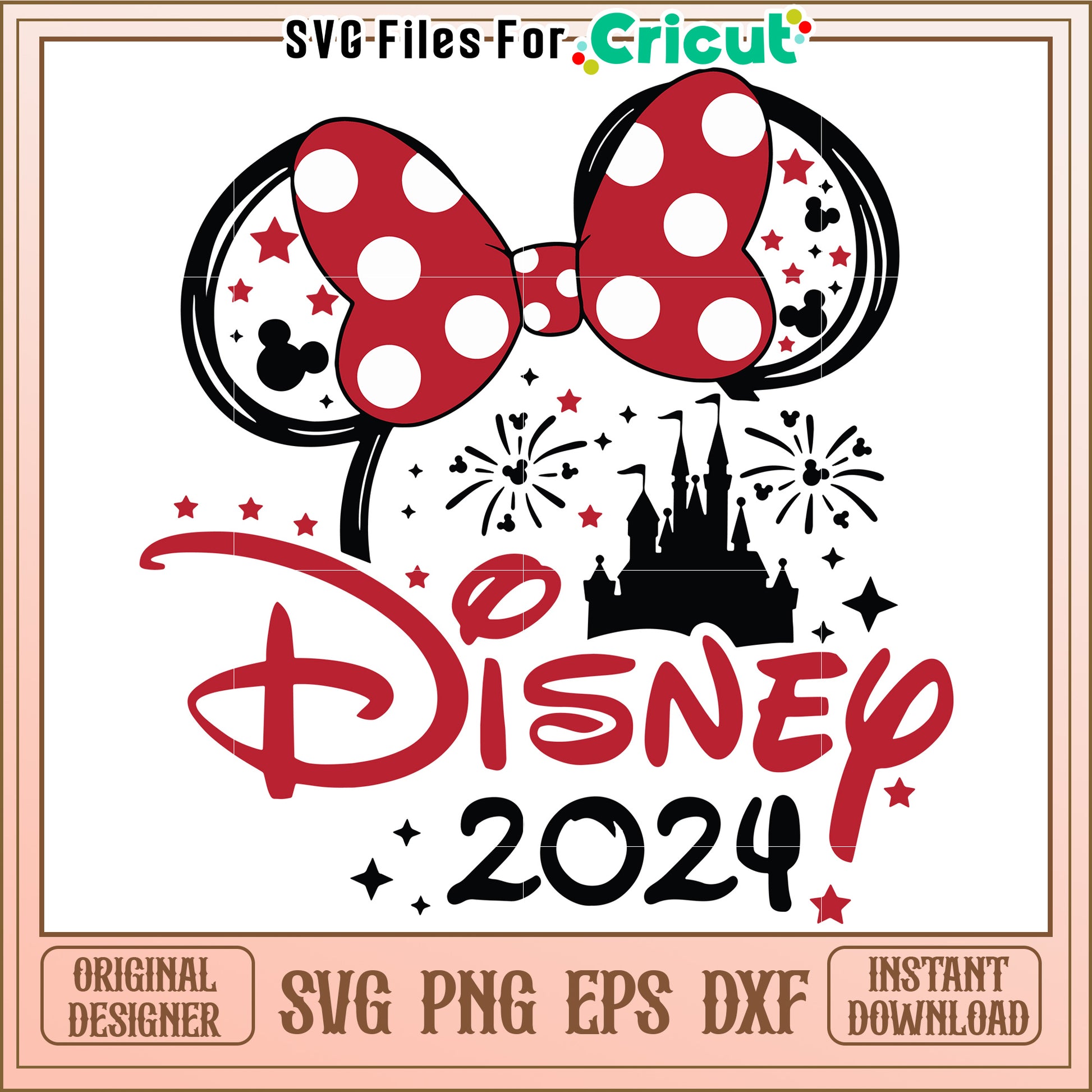 Disney 2024 SVG Design Minnie Ears & Castle