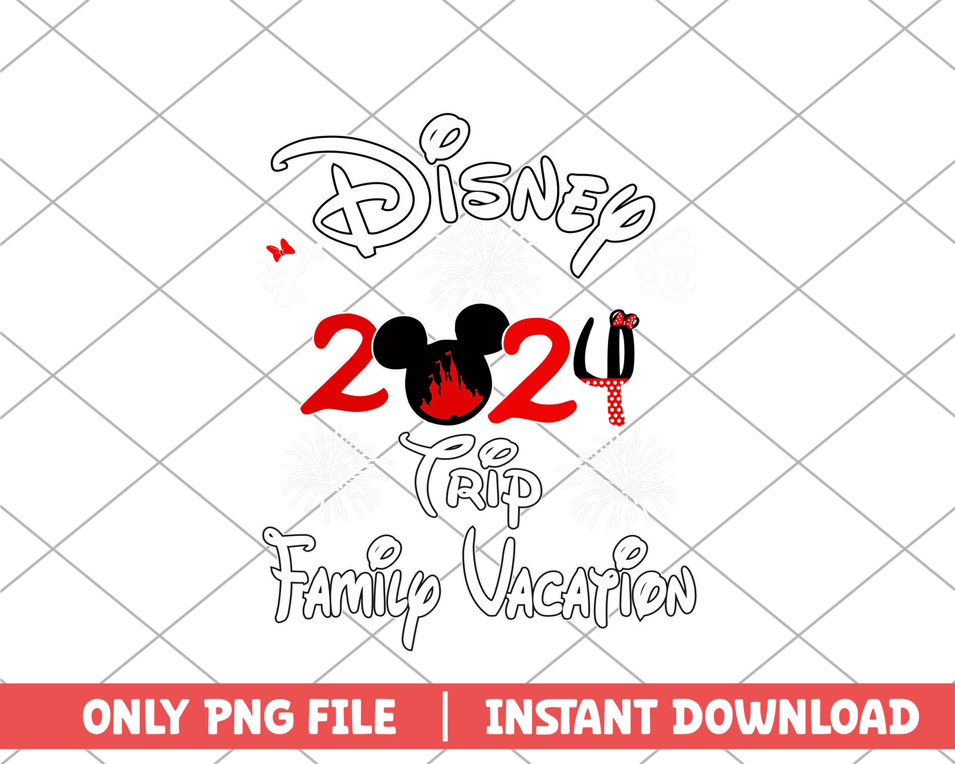 Disney 2024 trip family vacation disney png