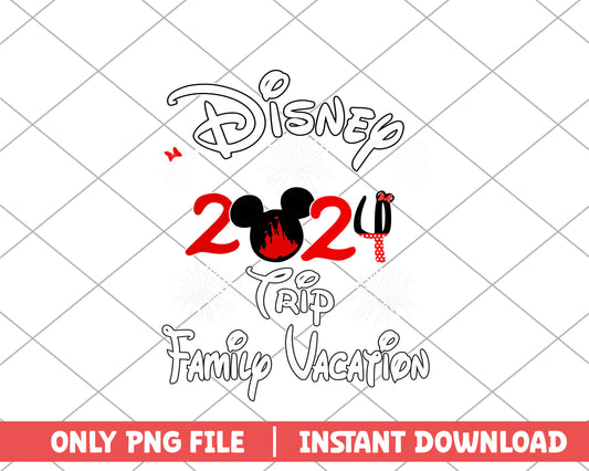 Disney 2024 trip family vacation disney png