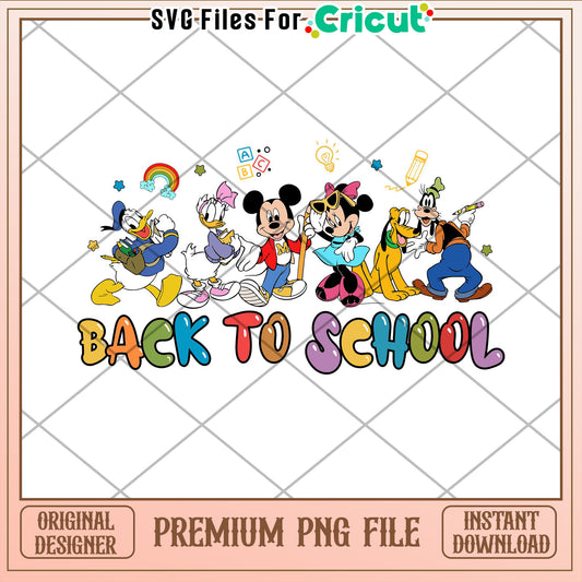 Disney Back to School PNG Cricut