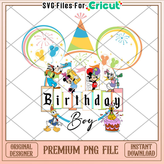 Disney Birthday Boy PNG Cricut File
