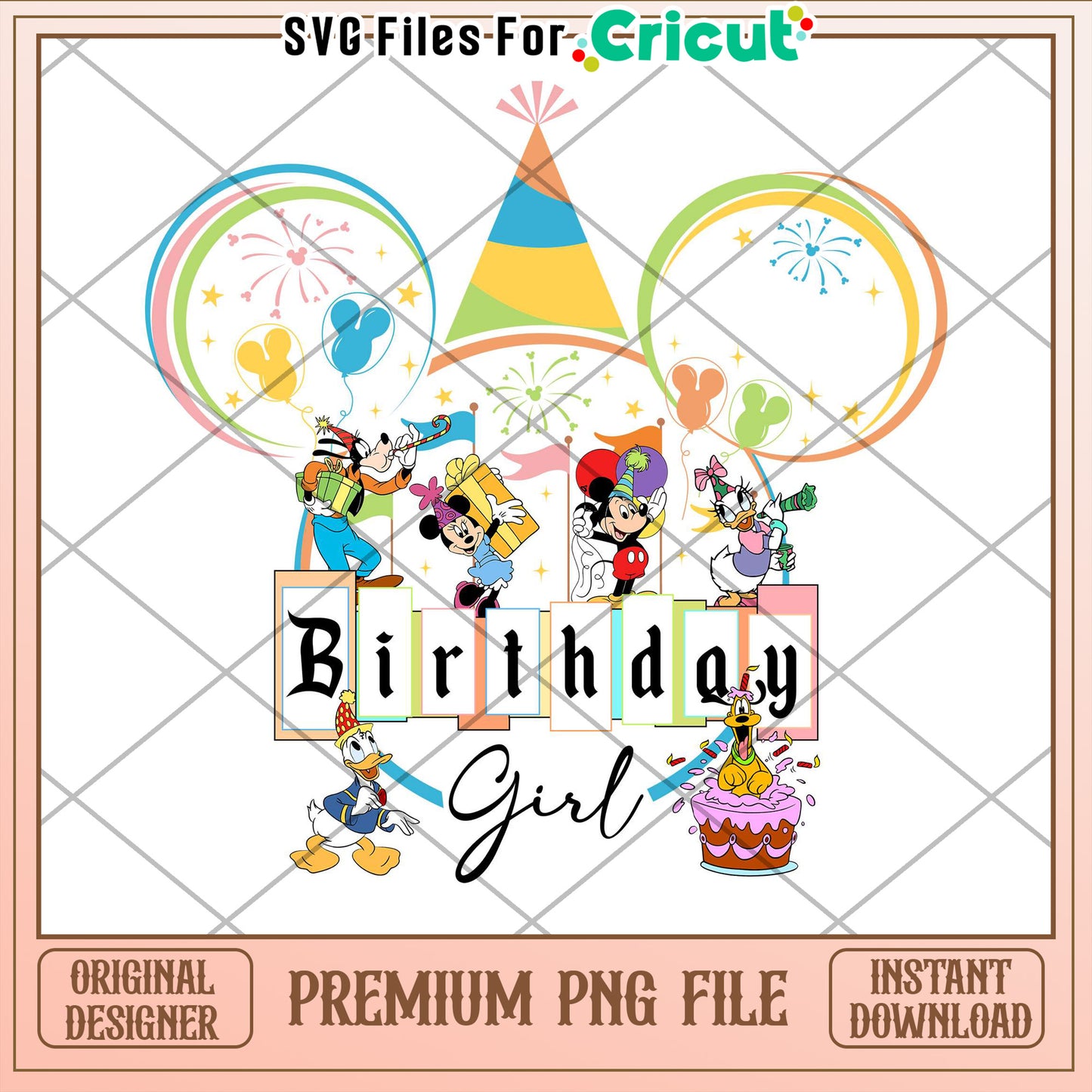 Disney Birthday Girl PNG Cricut File