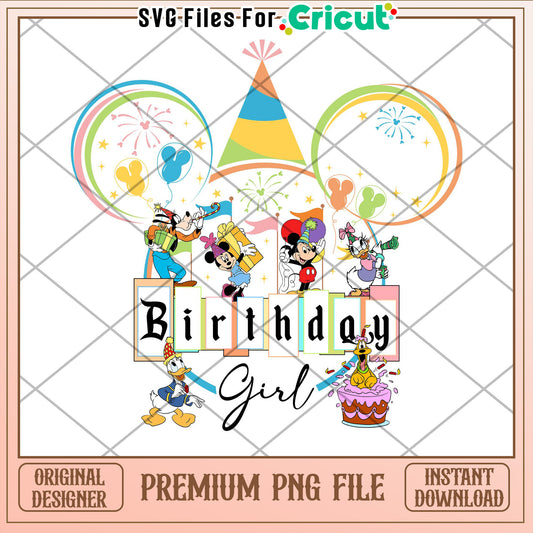 Disney Birthday Girl PNG Cricut File