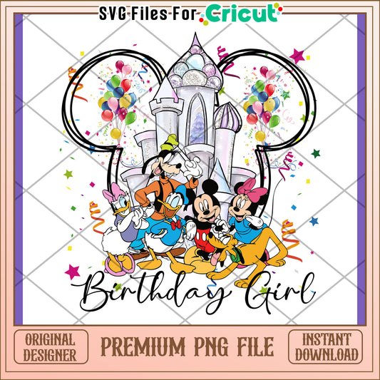 Disney Birthday Girl PNG Sublimation