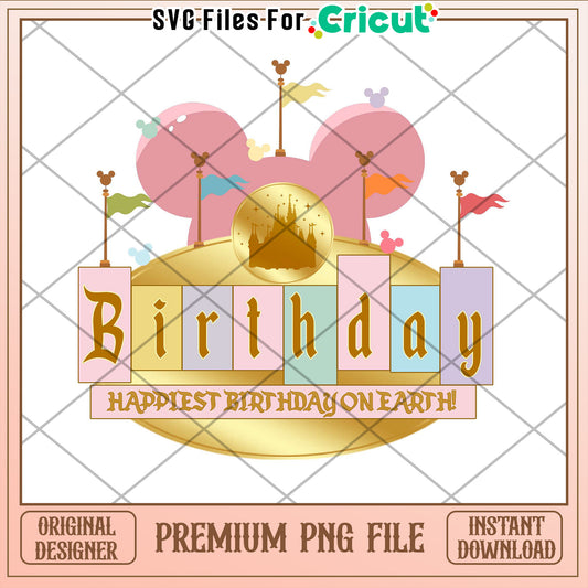 Disney Birthday PNG Cricut File Instant Download