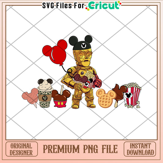 Disney C3PO PNG Sublimation Design