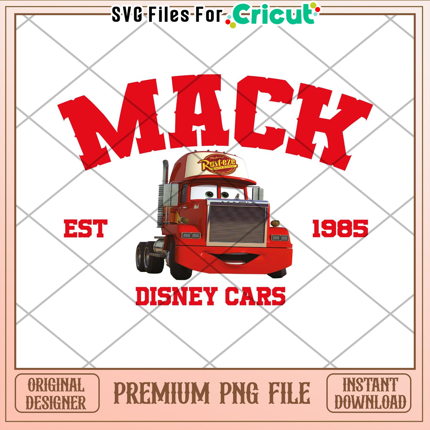 Disney Cars Mack Truck PNG Cricut Design