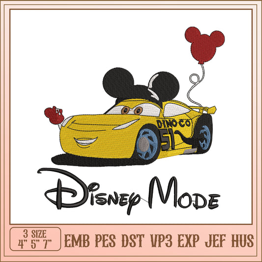 Disney Cars Mickey Embroidery Design