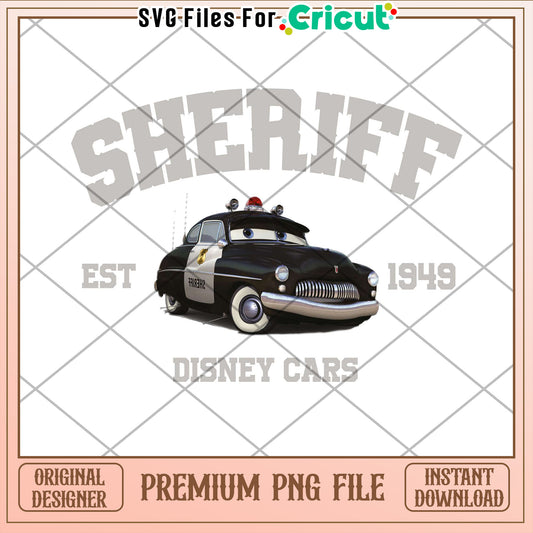 Disney Cars Sheriff PNG Instant Download