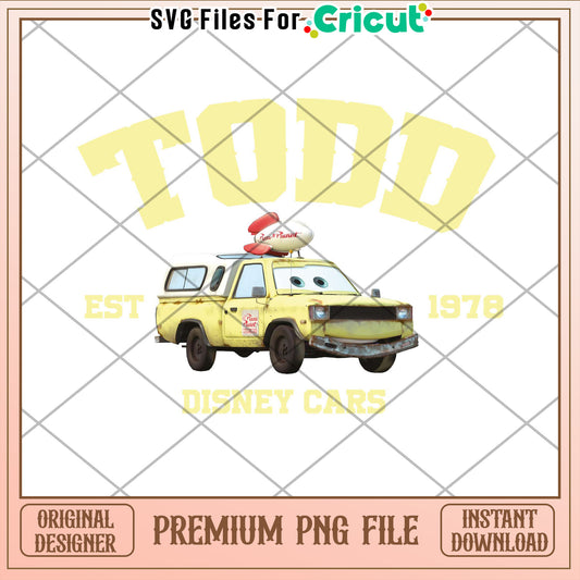 Disney Cars Todd PNG Cricut File