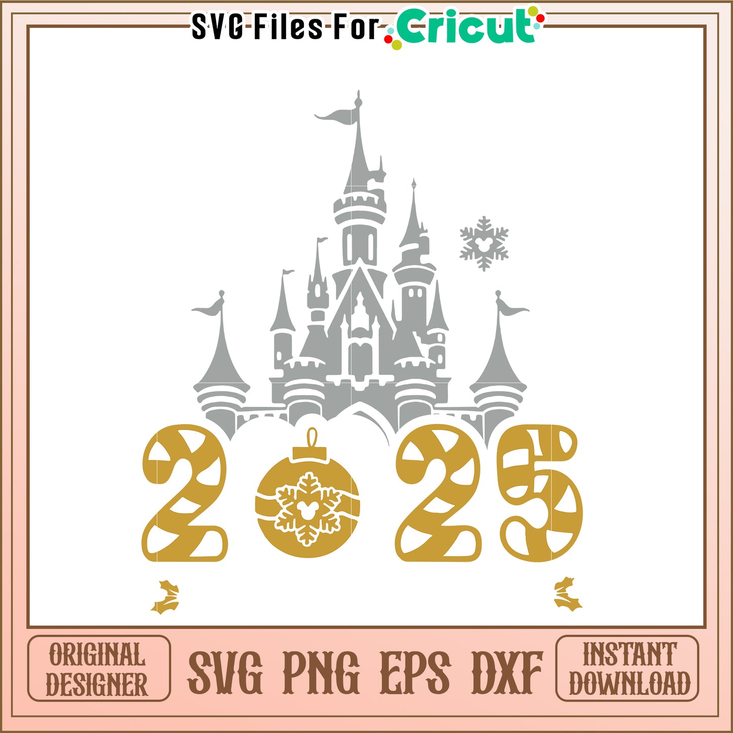 Disney Castle Christmas 2025 SVG Design