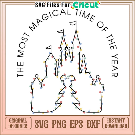 Disney Castle Christmas SVG Design Instant Download