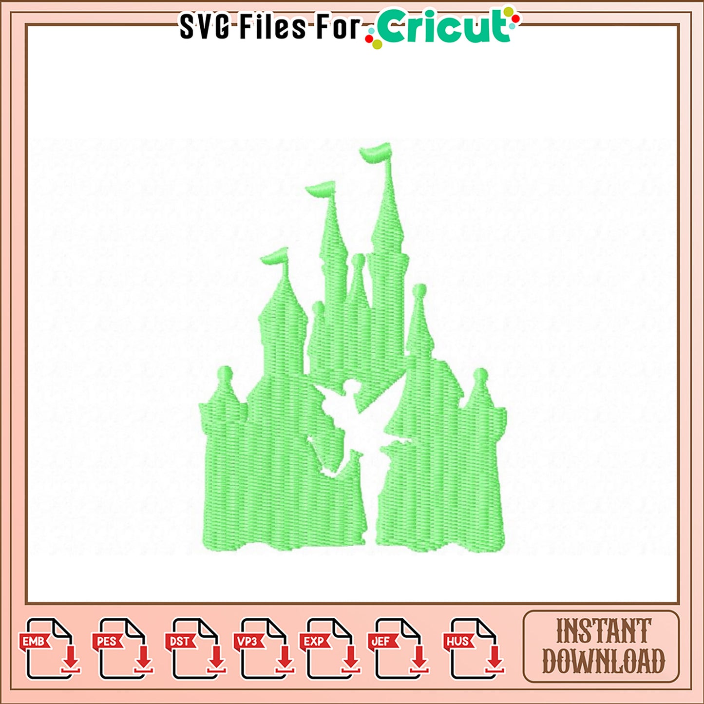 Disney Castle Embroidery Design Instant Download