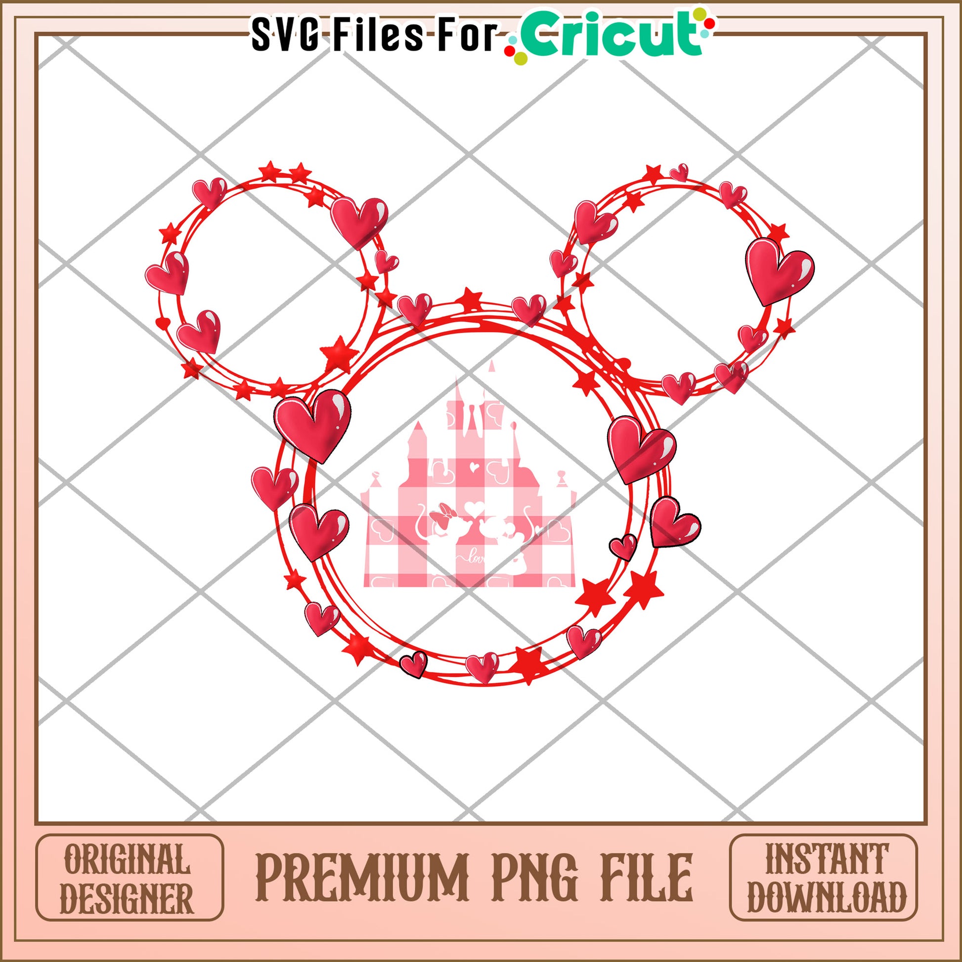 Disney Castle Hearts PNG Cricut File
