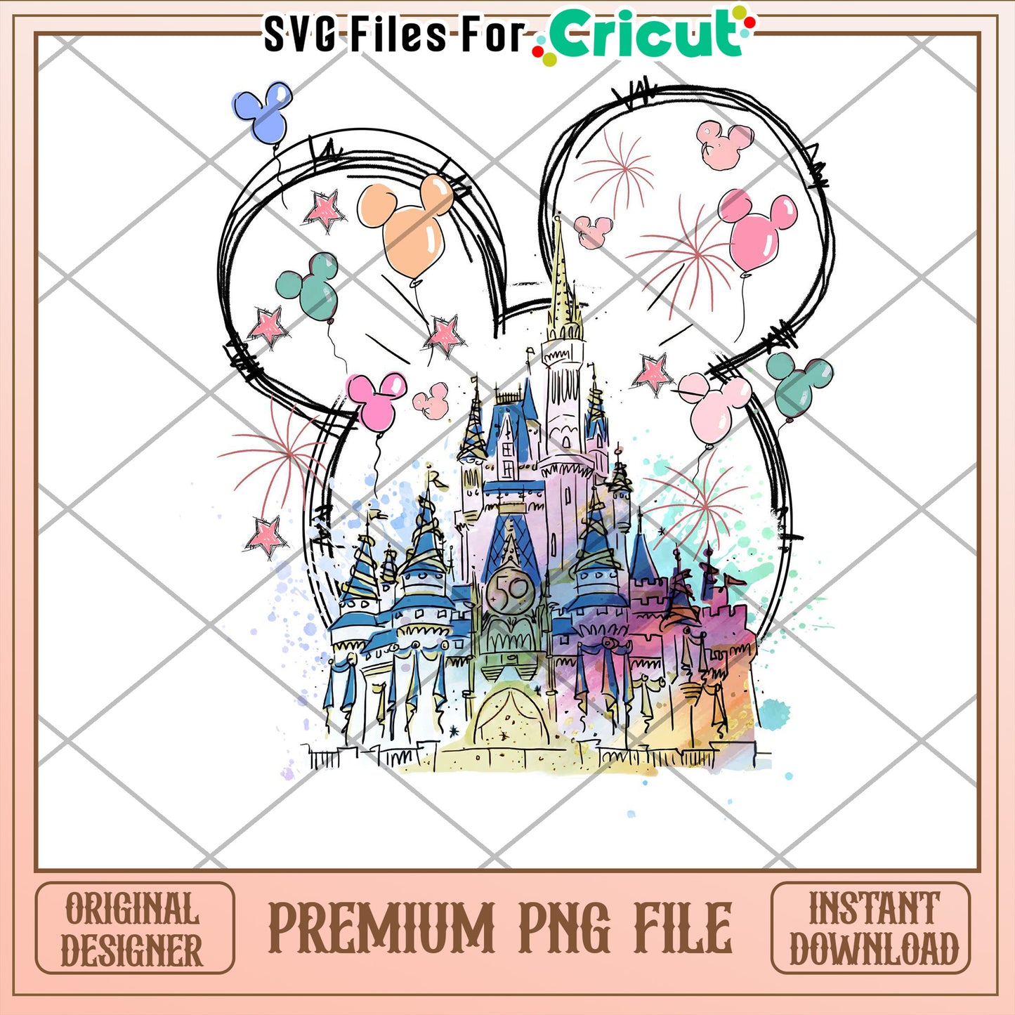 Disney Castle PNG Cricut File