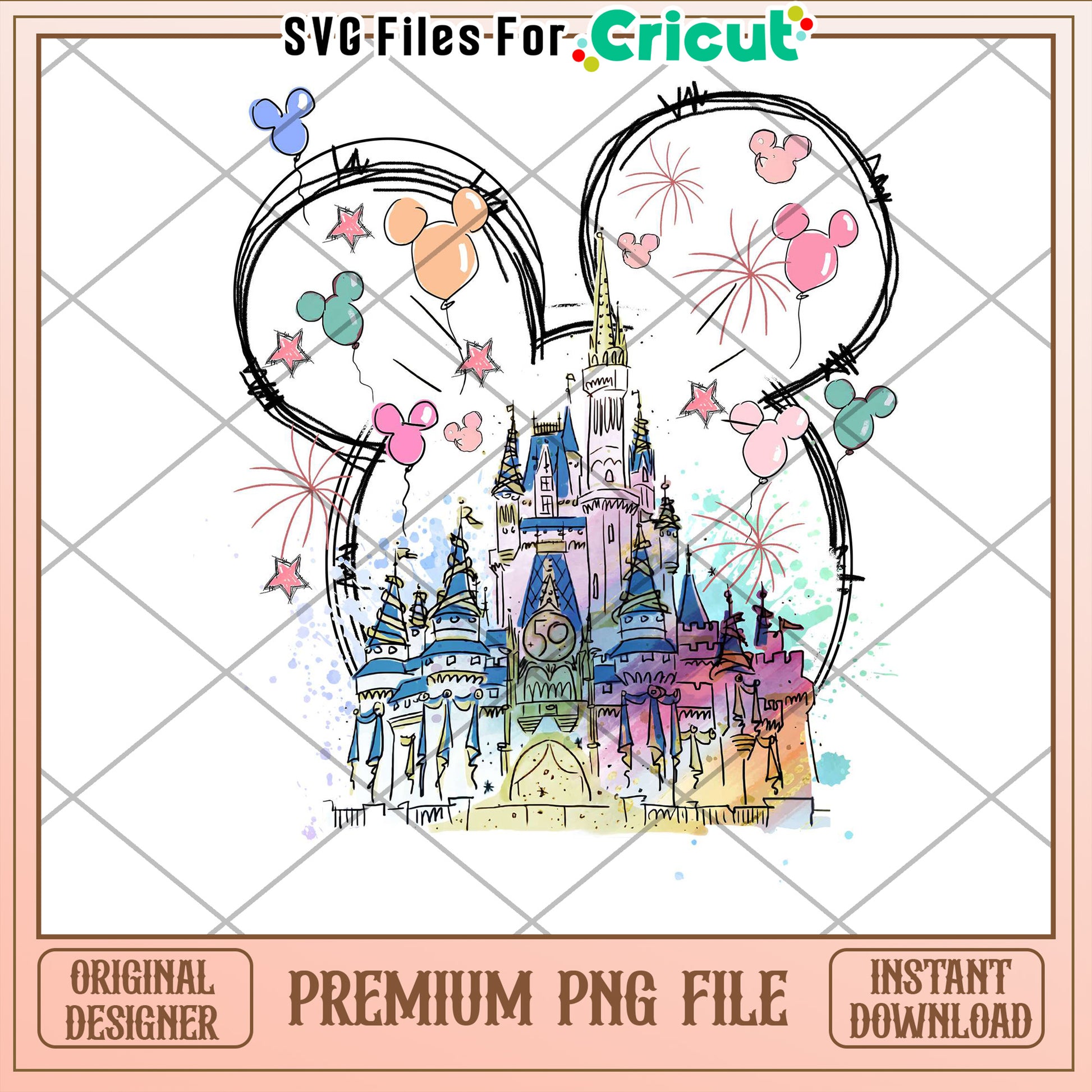 Disney Castle PNG Cricut File