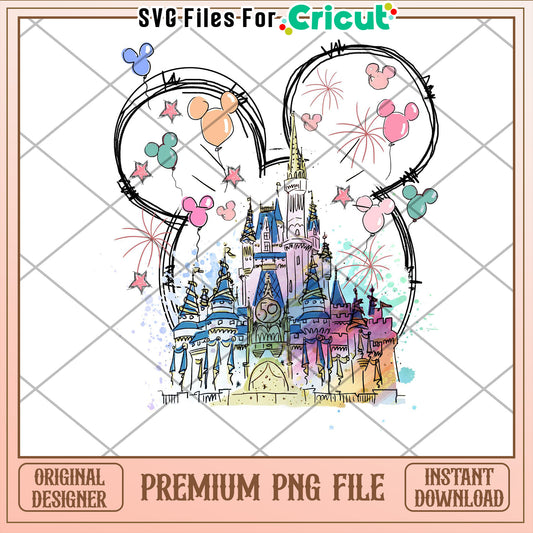 Disney Castle PNG Cricut File