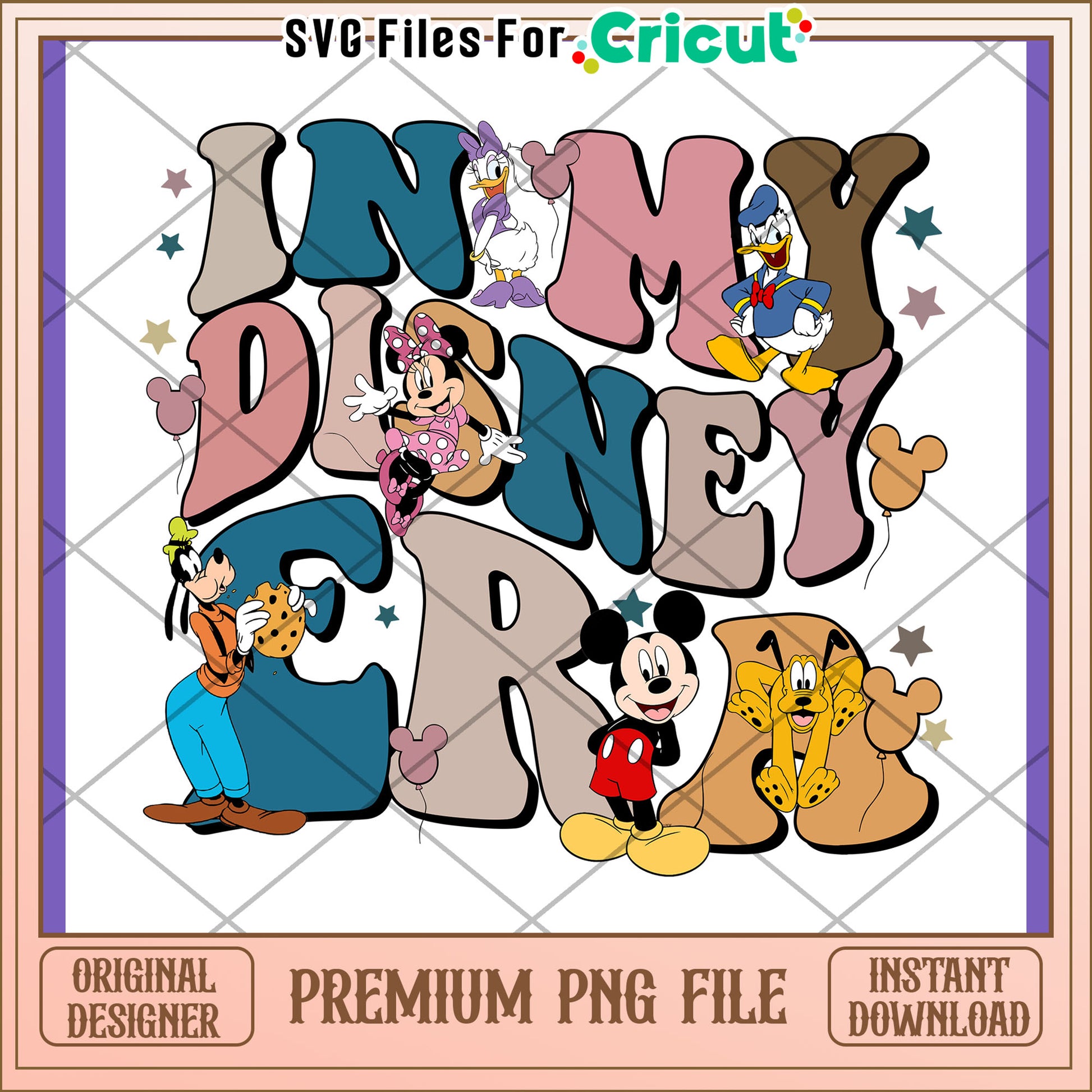 Disney Character PNG Design for Instant Download
