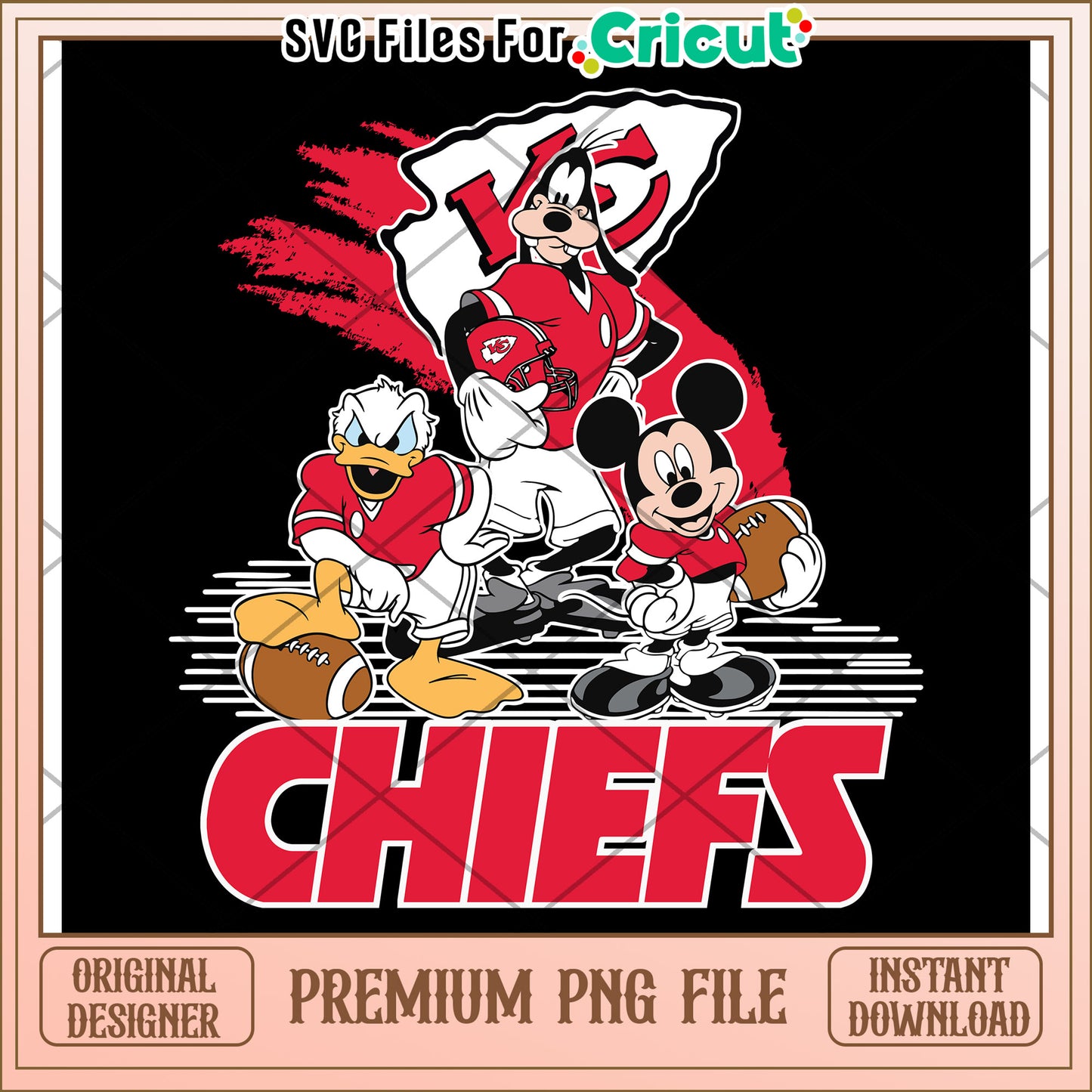 Disney Characters Kansas City Chiefs Design, Perfect for Cricut Use