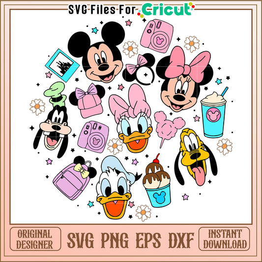 Disney Characters SVG Bundle PNG EPS DXF