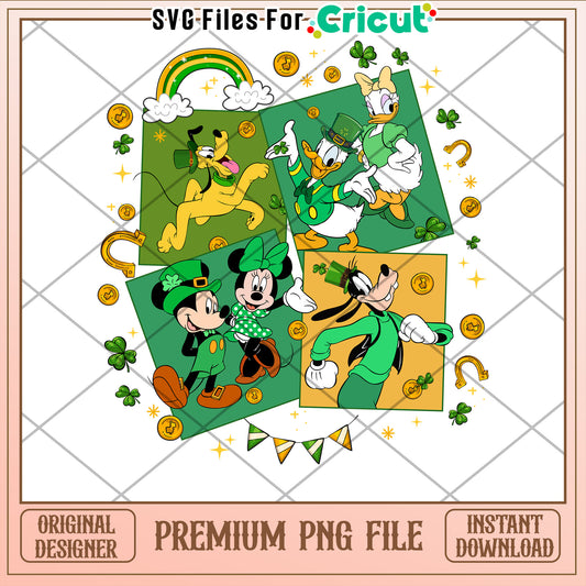 Disney Characters St Patricks Day PNG File for Cricut
