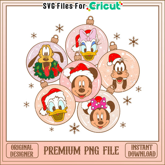 Disney Christmas Balls Png, disney christmas ornaments​ png