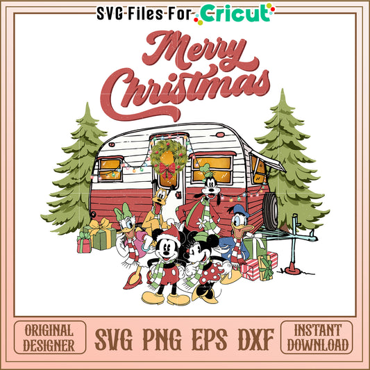 Disney Christmas Camper SVG Cut File