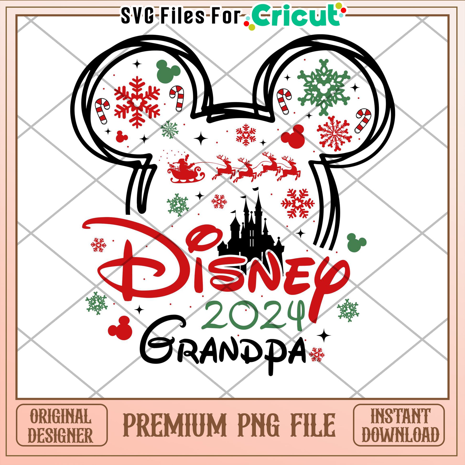 Disney Christmas Grandpa 2024 PNG
