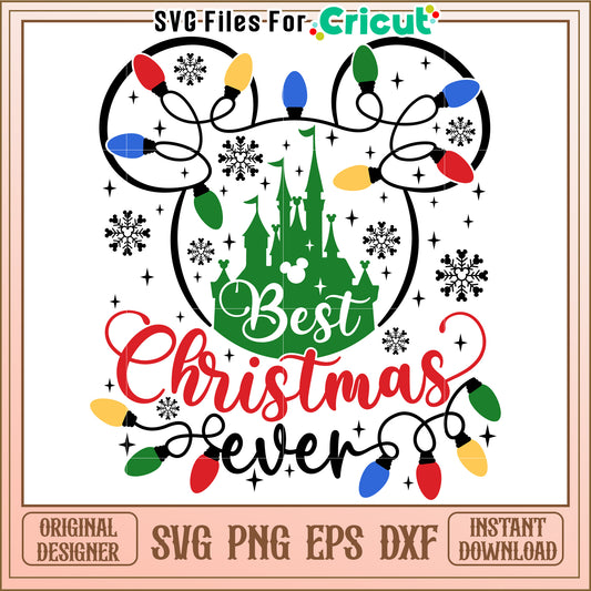 Disney Christmas Lights SVG Design