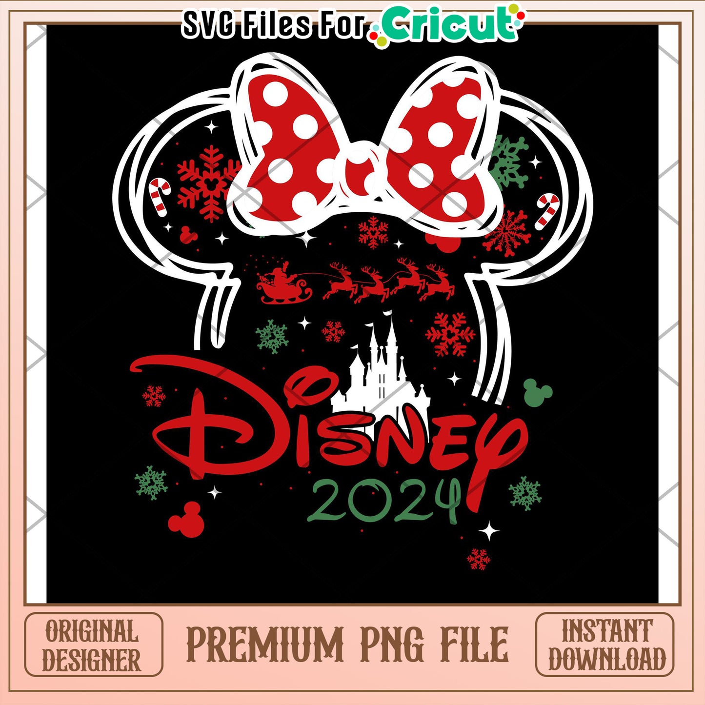 Disney Christmas PNG 2024 Cricut File