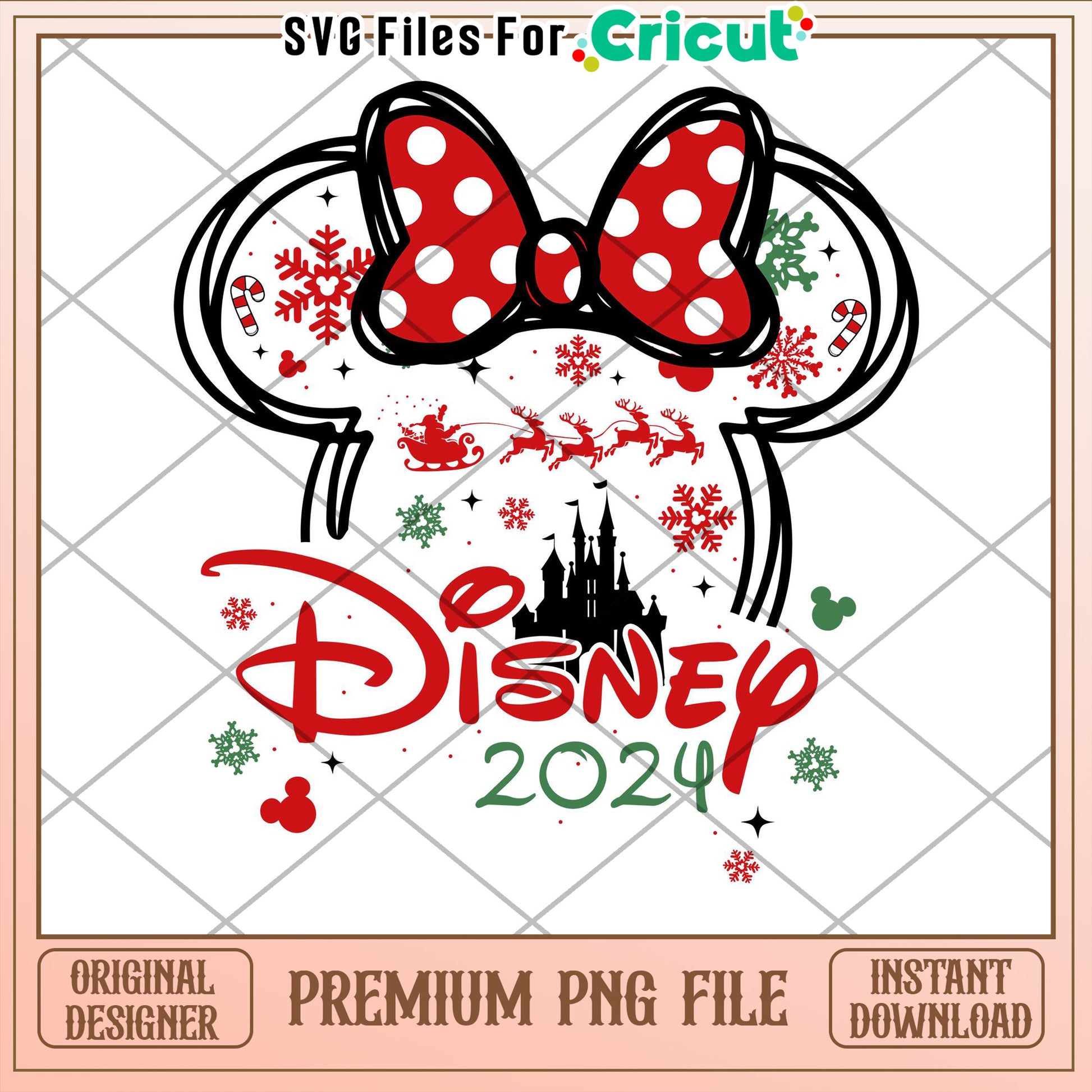 Disney Christmas PNG 2024 Minnie Bow