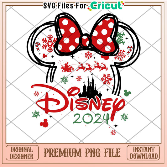 Disney Christmas PNG 2024 Minnie Bow