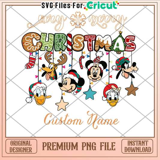 Disney Christmas PNG Custom Name