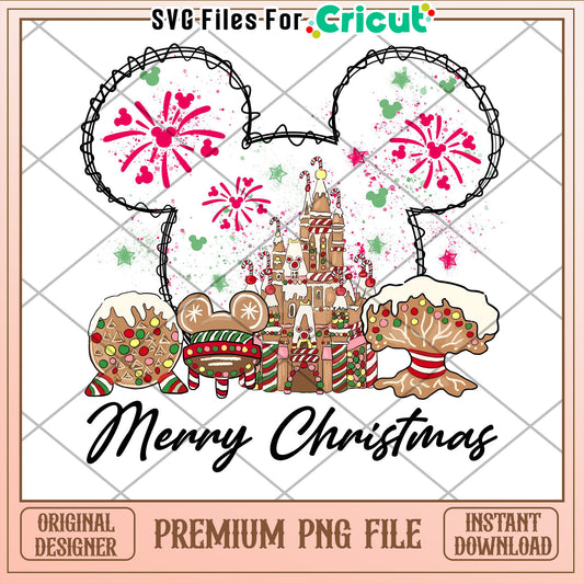 Disney Christmas PNG Mickey Mouse Castle