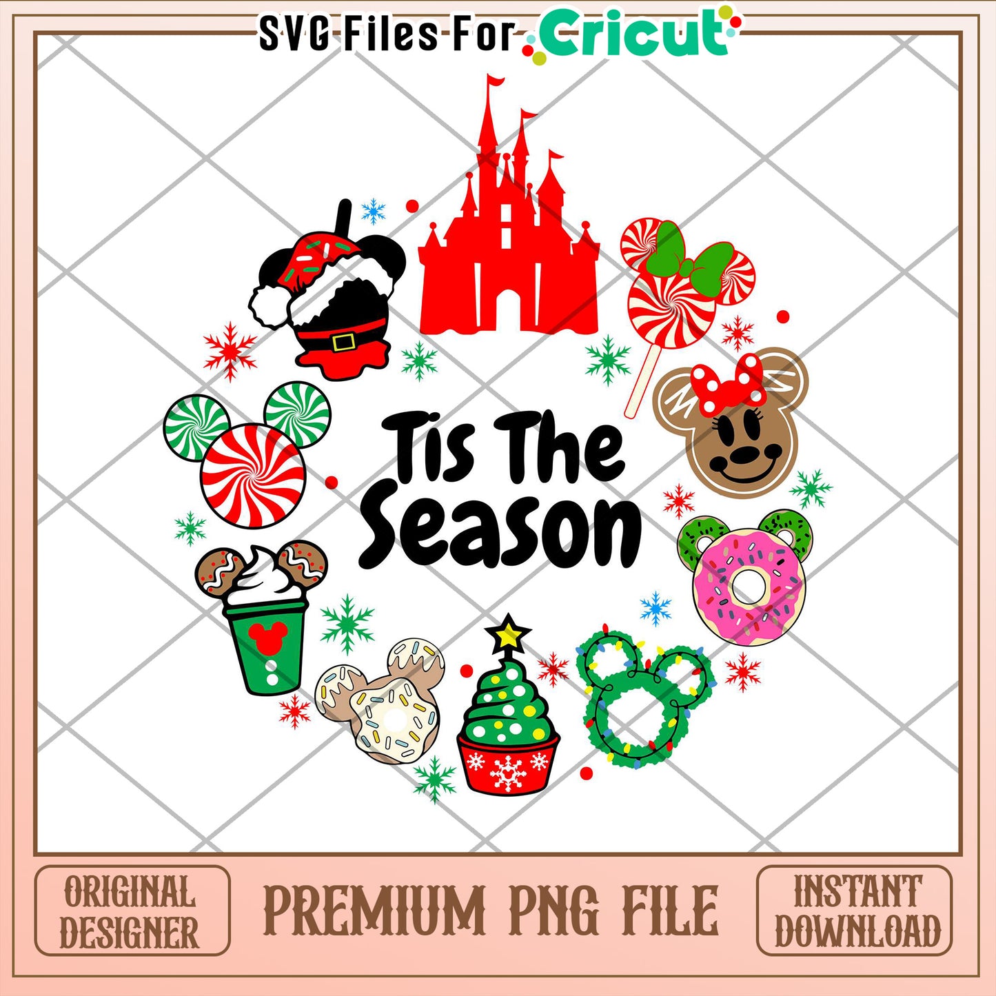 Disney Christmas PNG Tis the Season Design