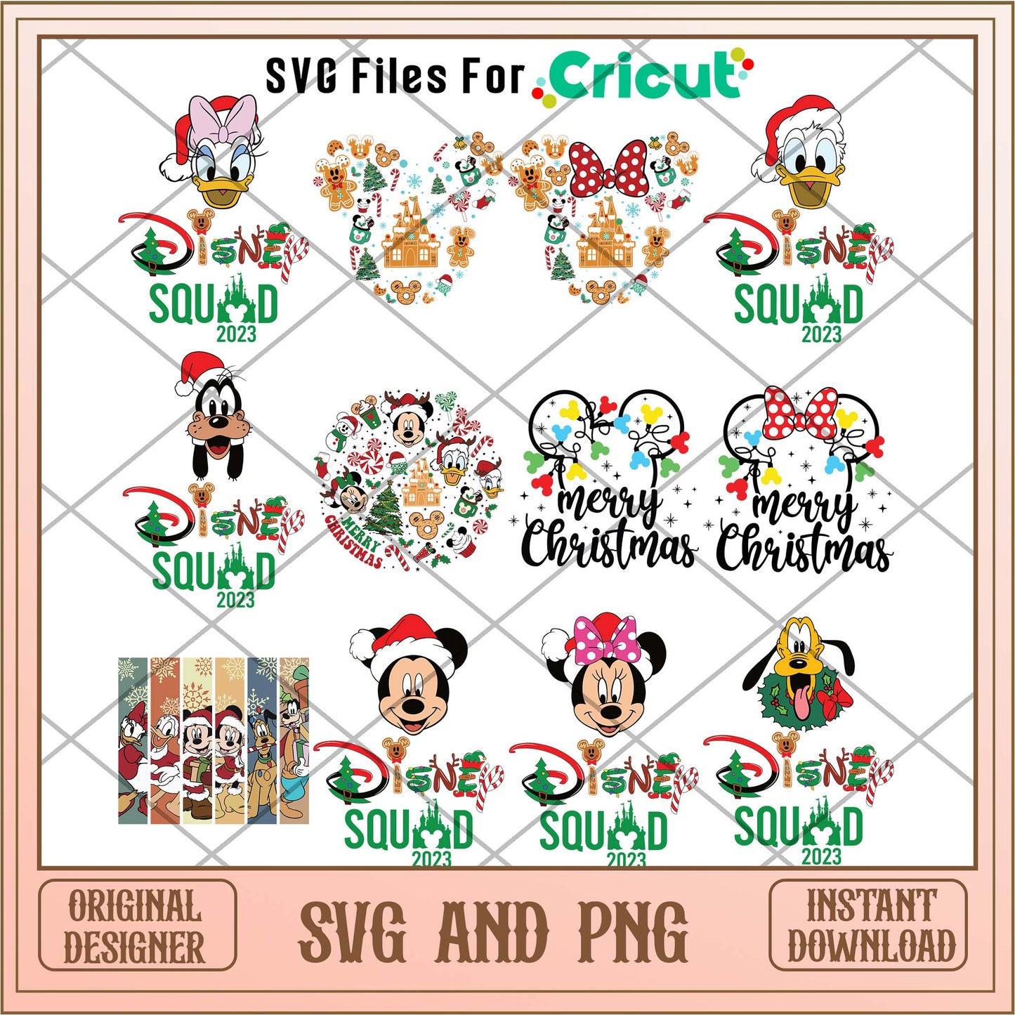 Disney Christmas squad svg bundle