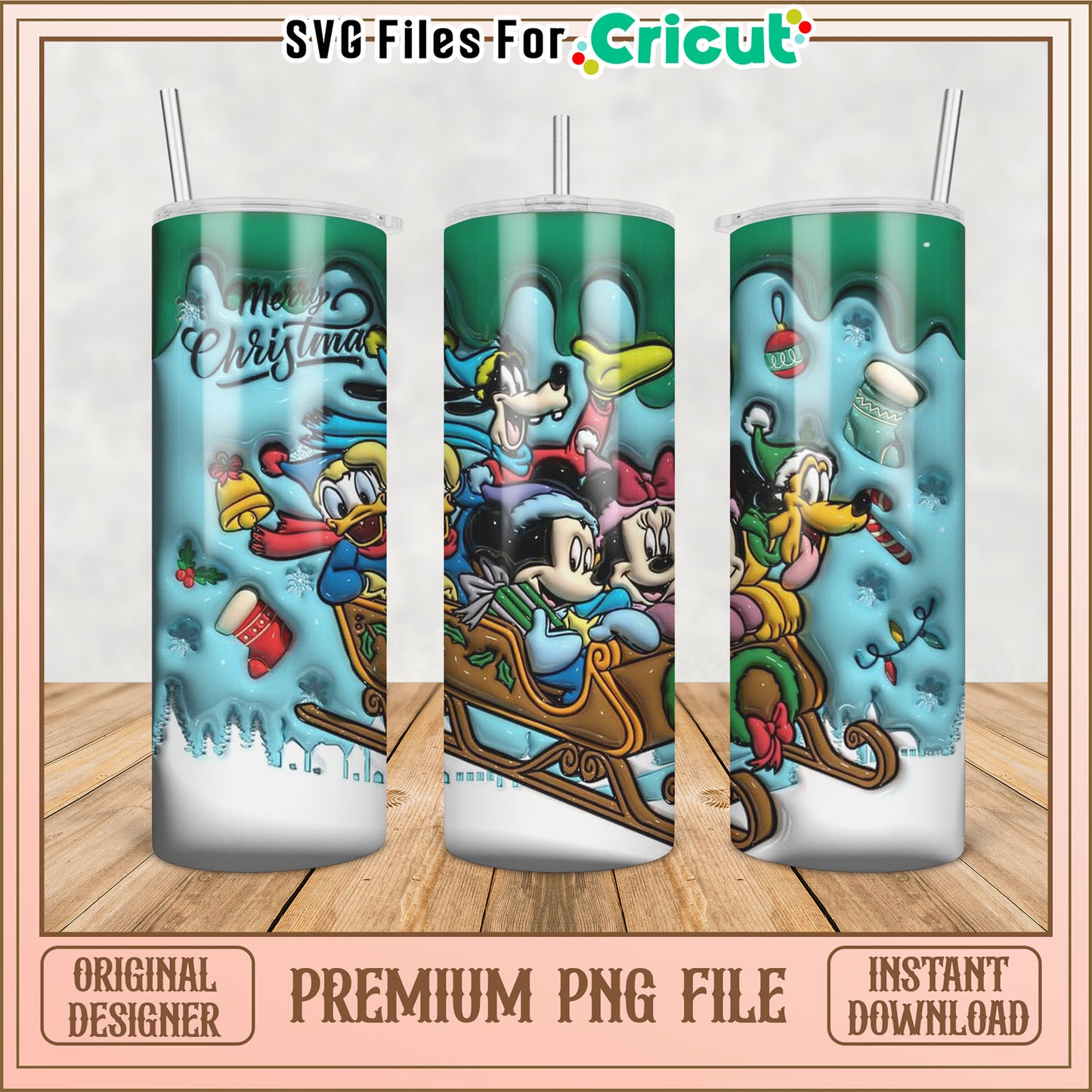 Disney Christmas Tumbler PNG Design for Cricut Crafting Fun