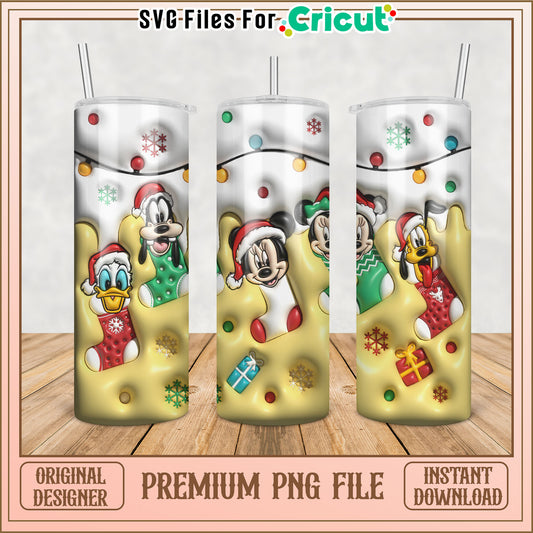 Disney Christmas Tumbler PNG Design for Cricut Crafts and Gifts
