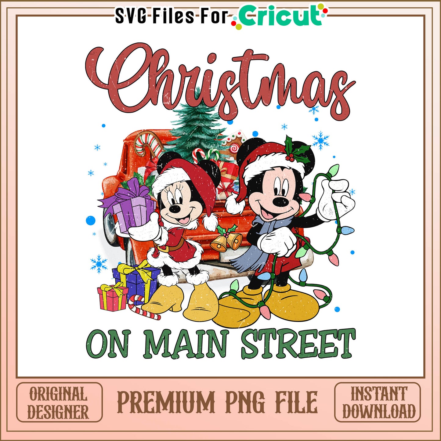 Disney Christmas on main street png, mickey mouse christmas​ png