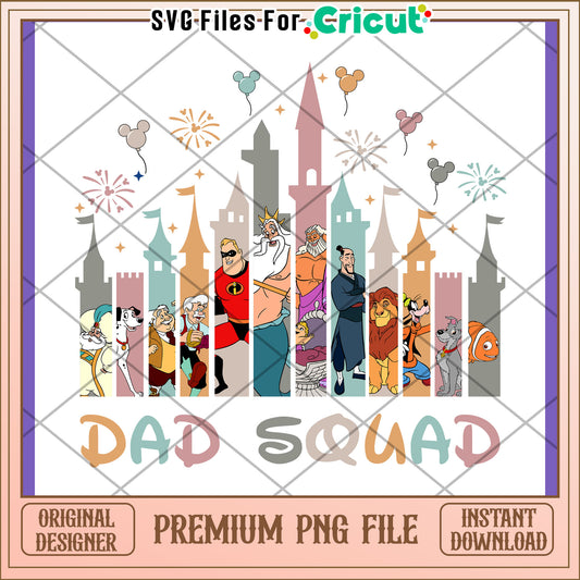 Disney Dad Squad PNG Sublimation Design