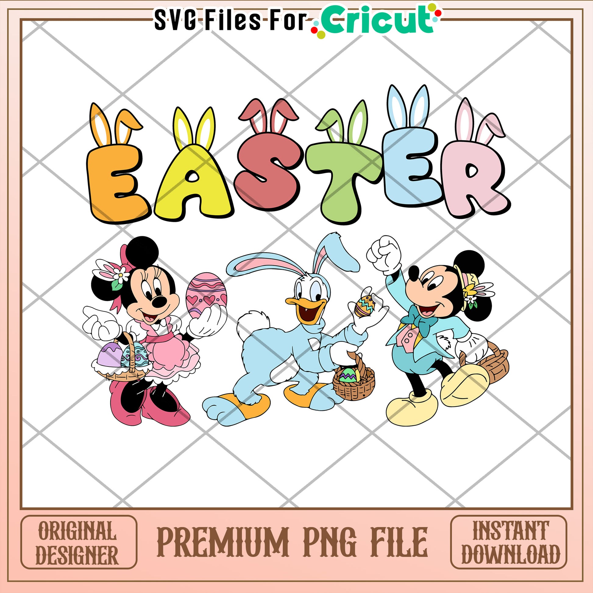 Disney Easter PNG Minnie, Mickey, Donald